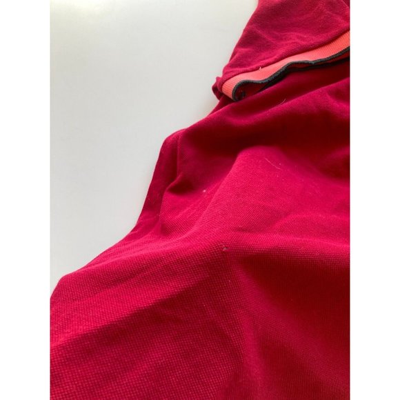Men's LACOSTE LIVE F8329 Red Coral Logo Cotton Pique Knit Polo, Size 4 / M - Picture 9 of 13